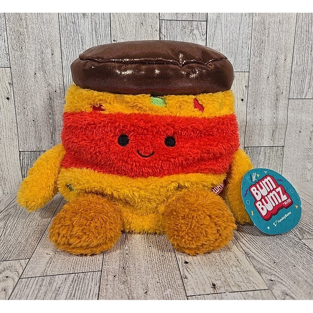 Bum Bumz Jason Jar of Nacho Cheese Plush Stuffed Animal Kellytoy Russ 7.5" NEW